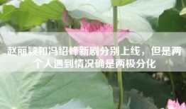 赵丽颖和冯绍峰新剧分别上线，但是两个人遇到情况确是两极分化