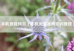 手机查找网页（手机浏览器网页内查找）
