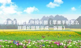 苹果手机怎么拼接长图（苹果手机怎么拼接长图显示成一张图）