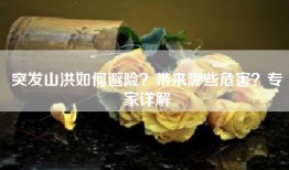 突发山洪如何避险？带来哪些危害？专家详解