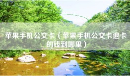 苹果手机公交卡（苹果手机公交卡退卡的钱到哪里）