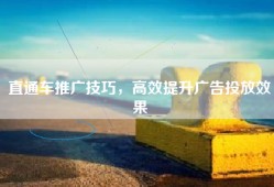 直通车推广技巧，高效提升广告投放效果
