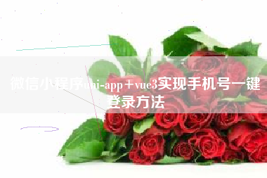 微信小程序uni-app+vue3实现手机号一键登录方法