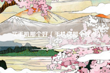买手机那个好（手机买那个好点）